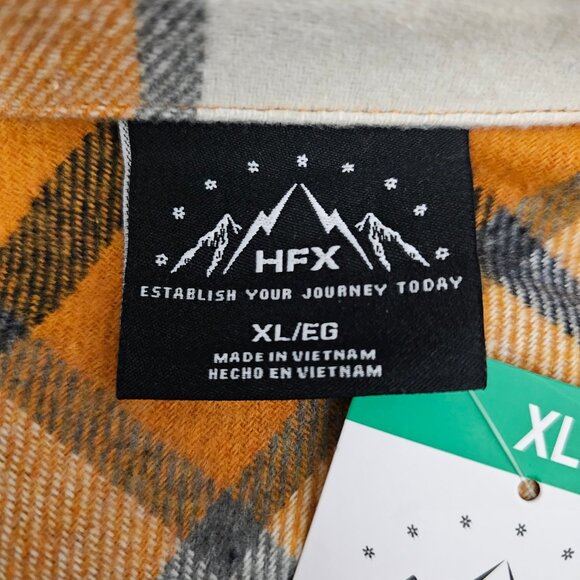 HFX Plaid Flannel Oversized Shacket Front Snap Shirt Jacket New Womens Yellow XL - Picture 4 of 13